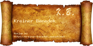 Kreiner Benedek névjegykártya