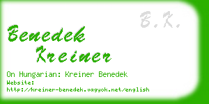 benedek kreiner business card